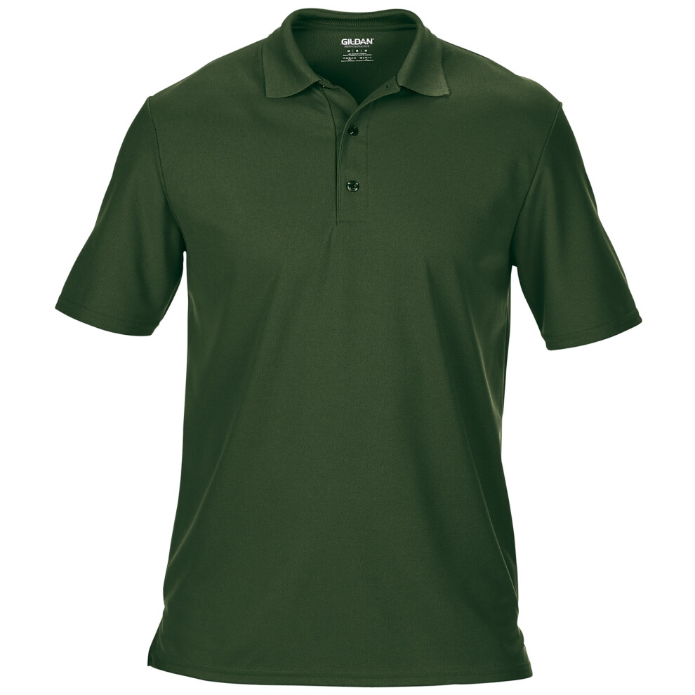 (3XL, Forest Green) Gildan Mens Double Pique Short Sleeve Sports Polo Shirt