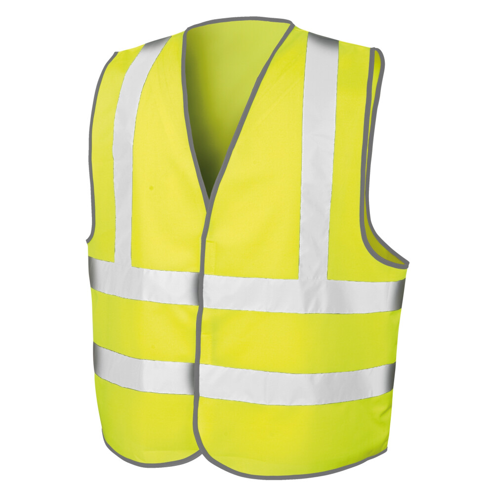 (L/XL, Fluorescent Yellow) Result Mens Core Safety Hi Viz Vest