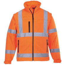 (2XL, Orange) Portwest Unisex Hi-Vis Safety Softshell Jacket