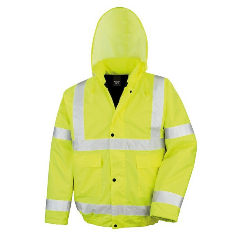 (XL, HI-Viz Yellow) Result Core High-Viz Winter Blouson Jacket (Waterproof & Windproof)