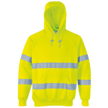 (XL, Yellow) Portwest Unisex Hi-Vis Safety Hooded Sweatshirt / Hoodie