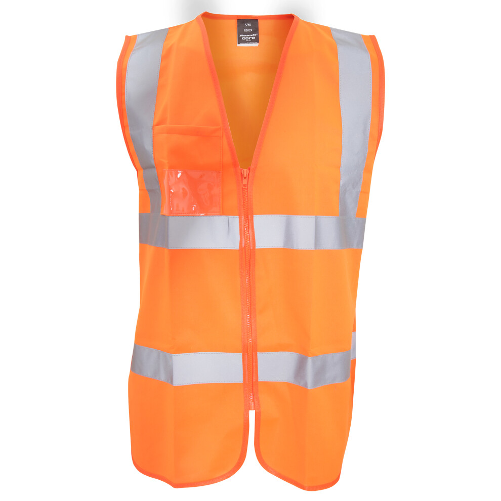 (XXL/3XL, Fluorescent Orange) Result Core Mens Zip Through Hi Vis Safety Tabard/Vest