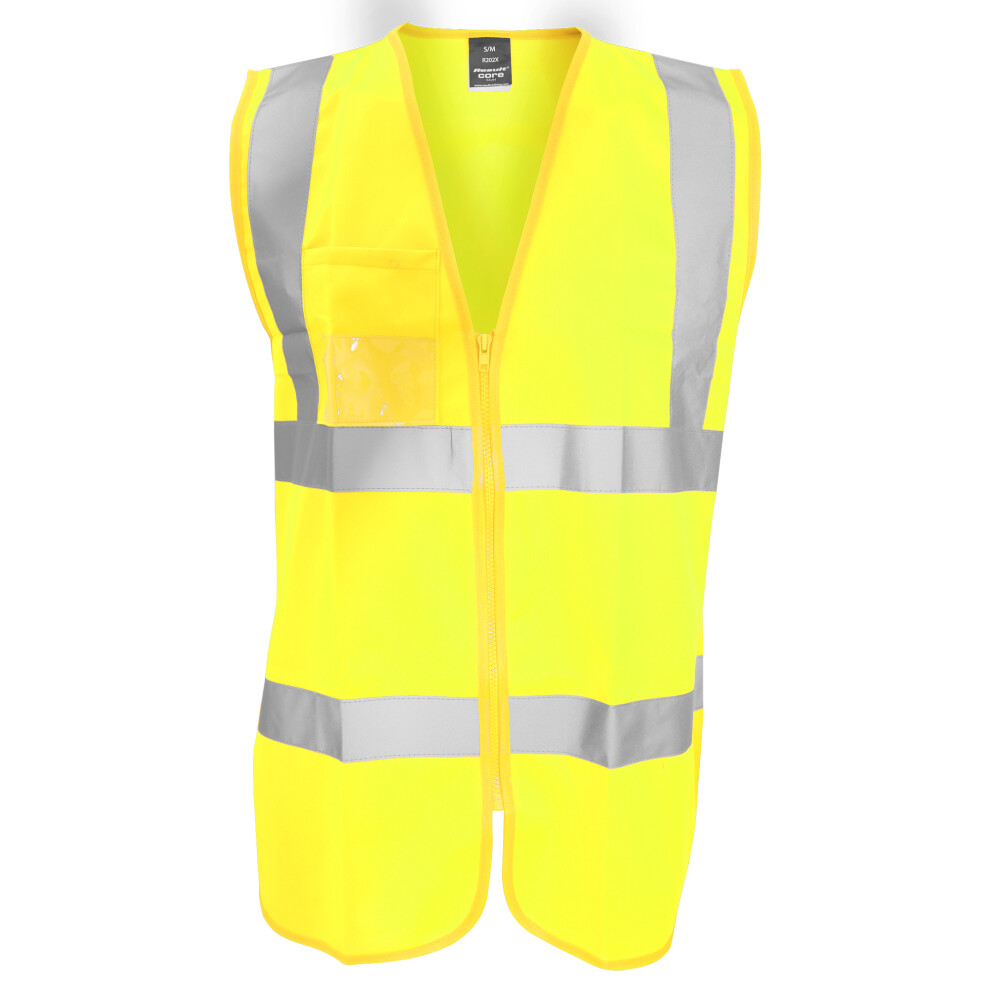 (S/M, Fluorescent Yellow) Result Core Mens Zip Through Hi Vis Safety Tabard/Vest