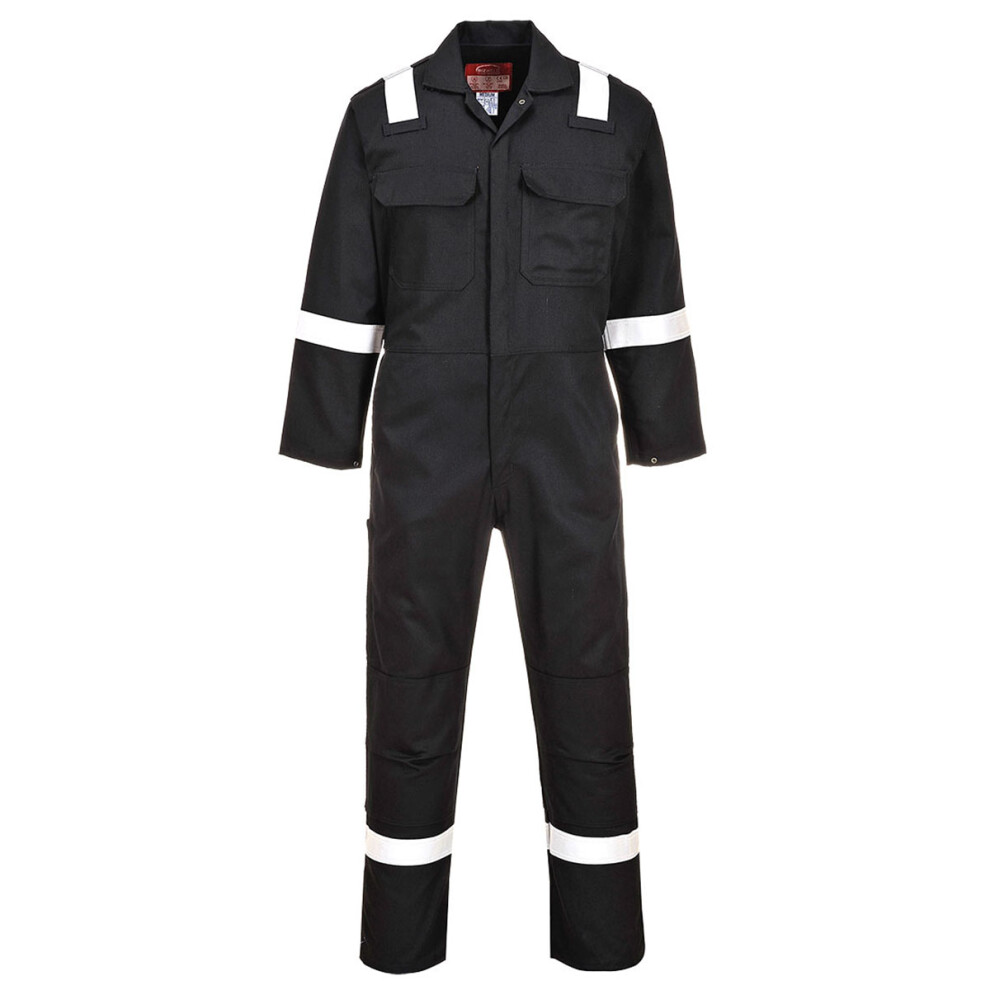 (XXL/R, Black) Portwest Bizweld Iona Flame Resistant Work Overall/Coverall