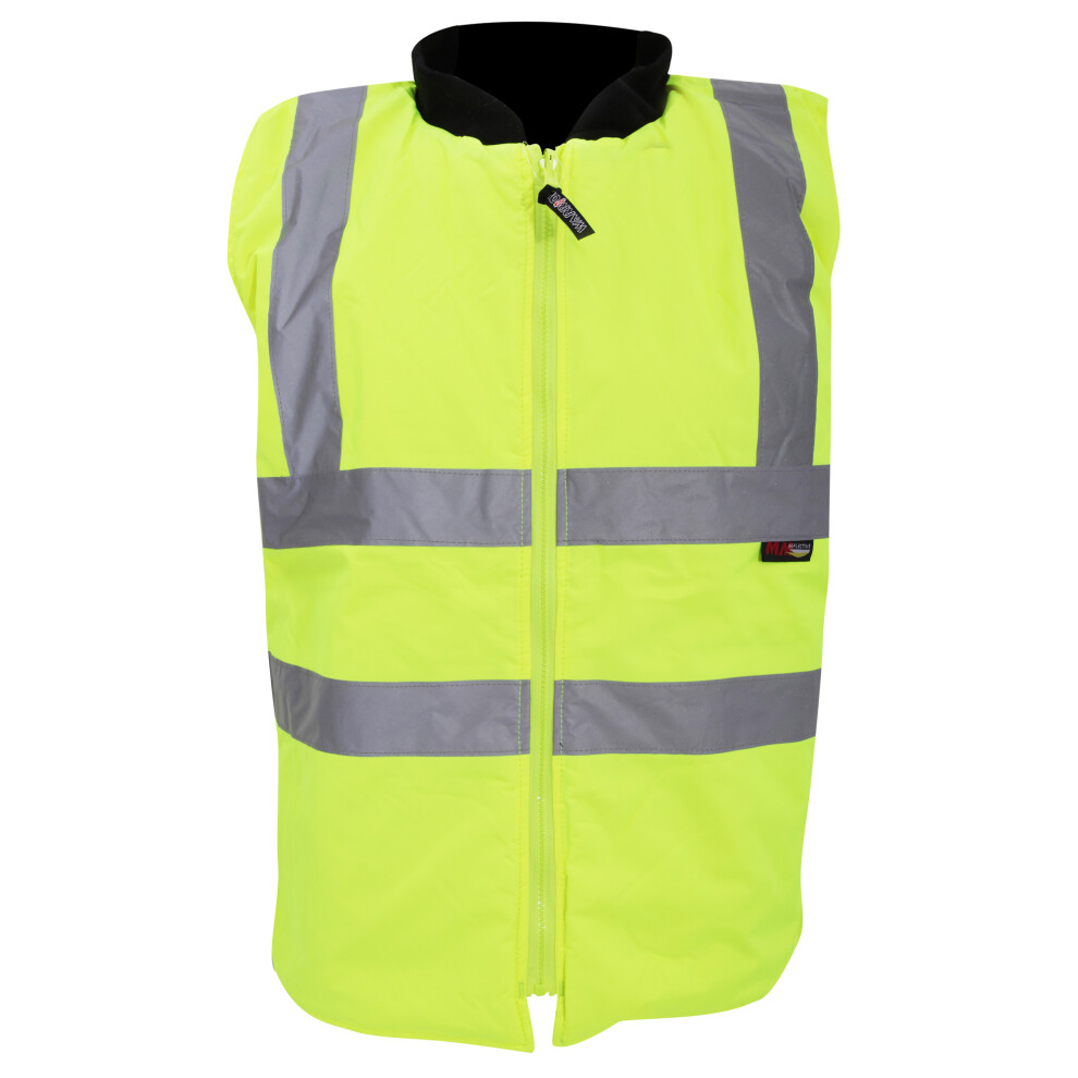 (3XL, Fluorescent Yellow) Warrior Mens Phoenix High Visibility Safety Bodywarmer Jacket