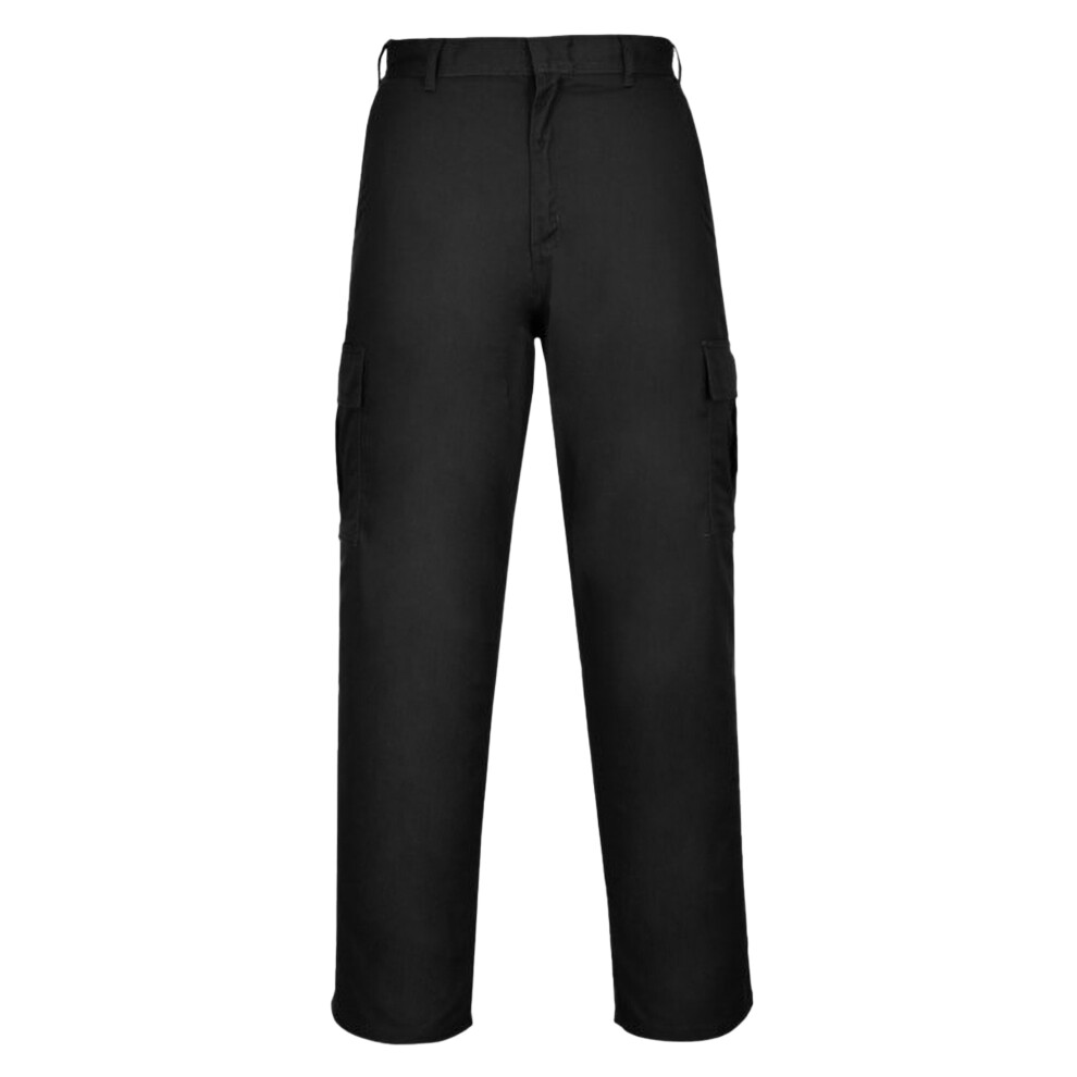 (40/L, Black) Portwest Mens Combat Workwear Trousers