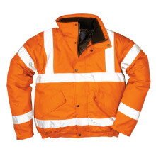 (XL, Orange) Portwest Mens Hi-Vis Safety Workwear Bomber Jacket GO/RT