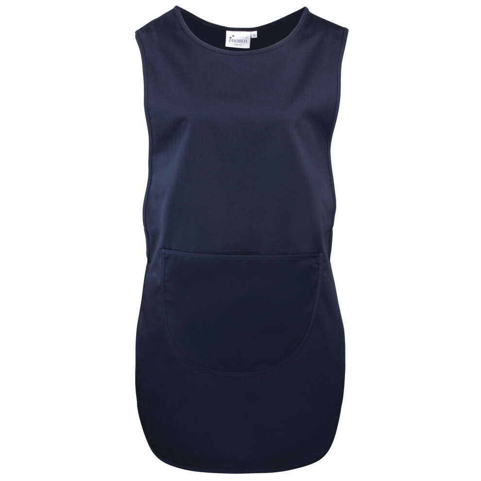 (S, Navy) Premier Ladies/Womens Long Length Pocket Tabard / Workwear