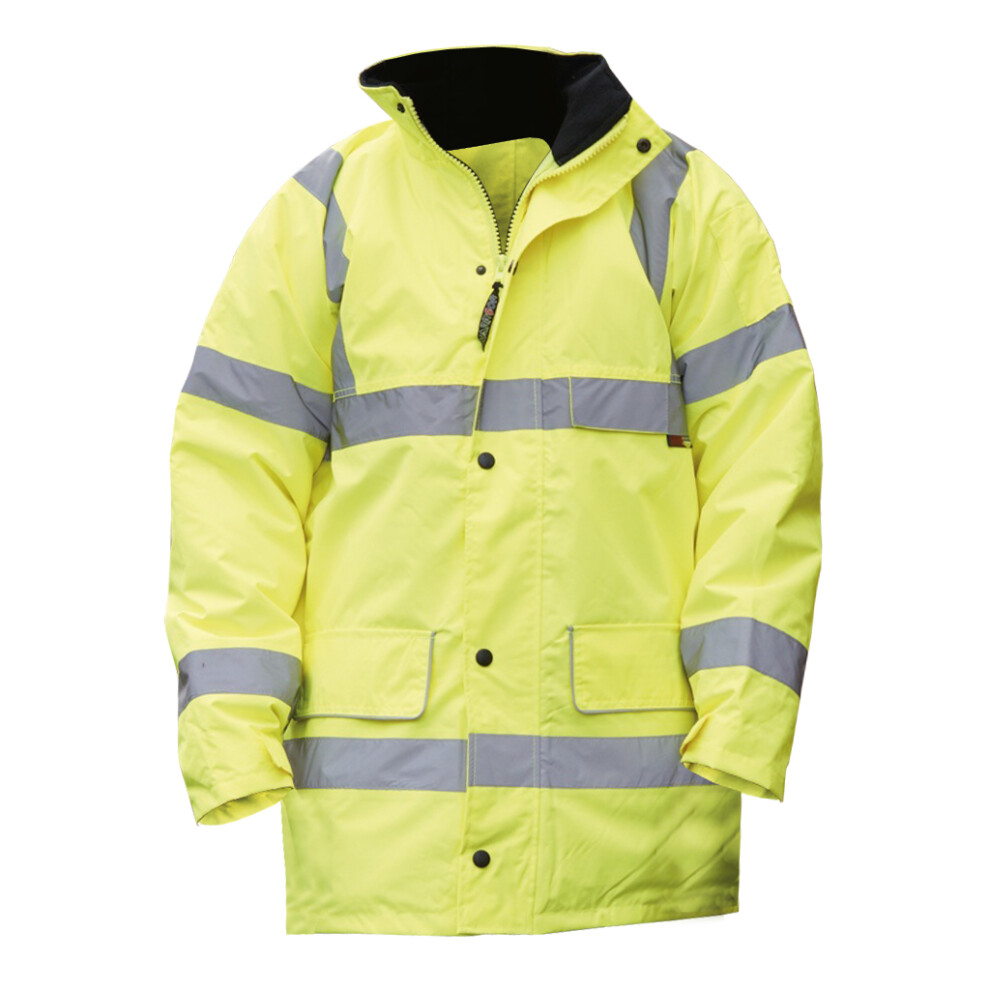 (S, Fluorescent Yellow) Warrior Mens Nevada High Visibility Safety Jacket