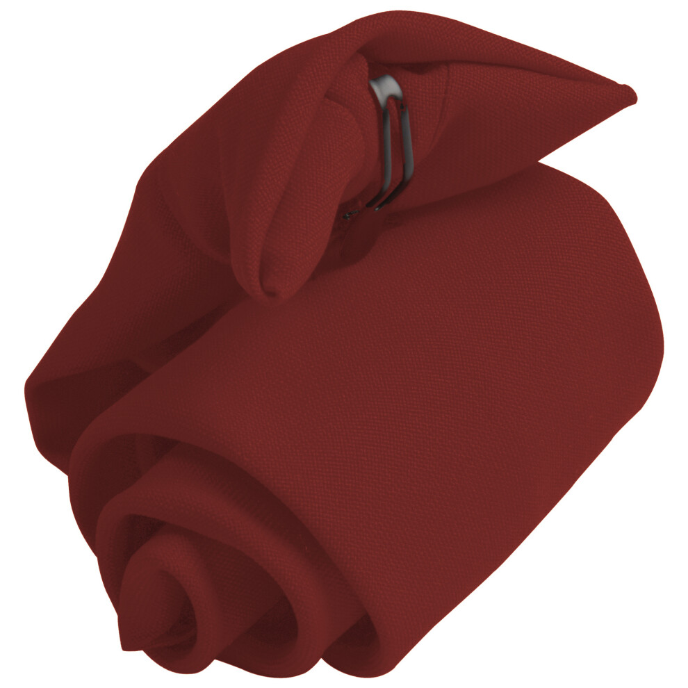 (One Size, Burgundy) Premier Tie - Mens Plain Workwear Clip On Tie