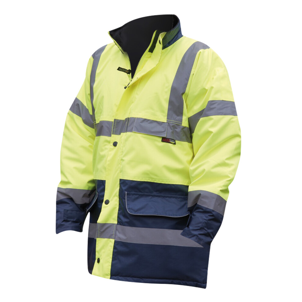 (L, Fluorescent Yellow) Warrior Mens Denver High Visibility Safety Jacket