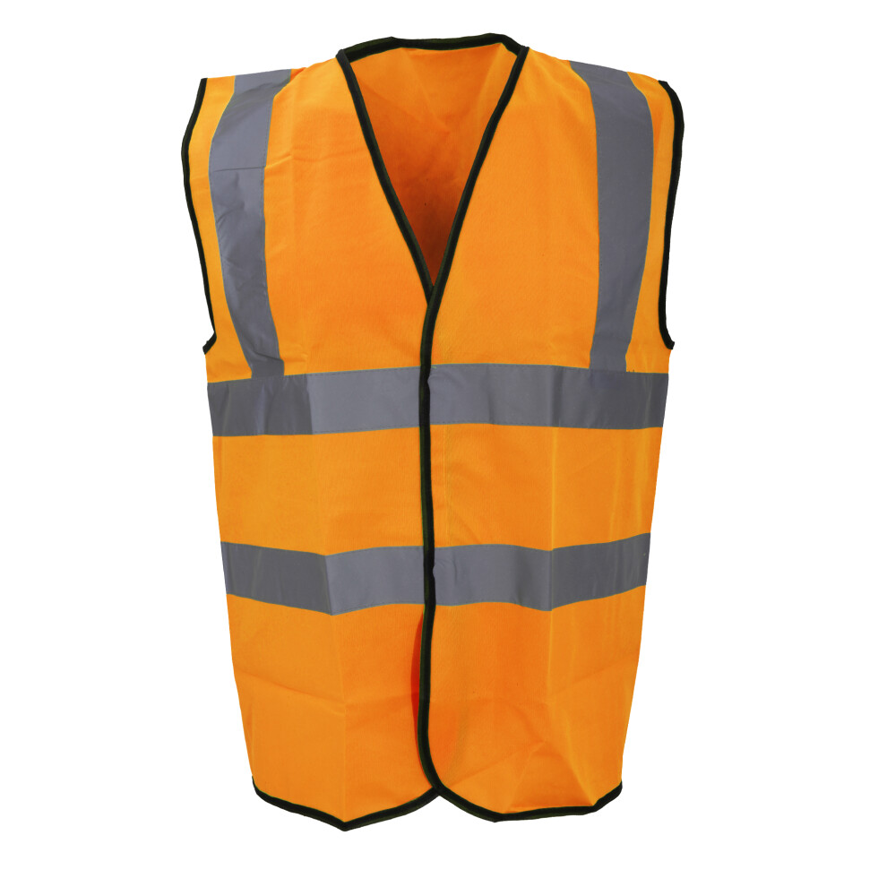 (M, Fluorescent Orange) Warrior Mens High Visibility Safety Waistcoat / Vest