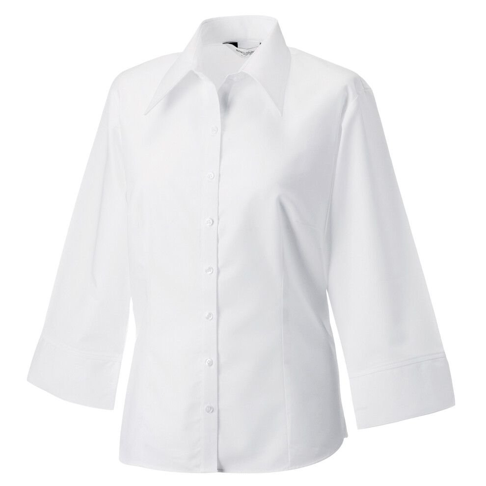 Russell Collection Womens/Ladies 3/4 Sleeve Tencel Fitted Shirt