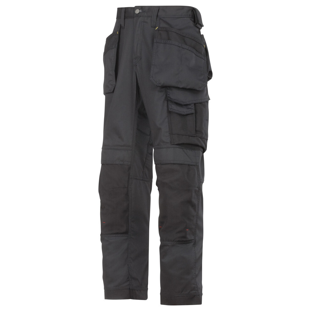 (35R, Black) Snickers Mens Cooltwill Workwear Trousers / Pants