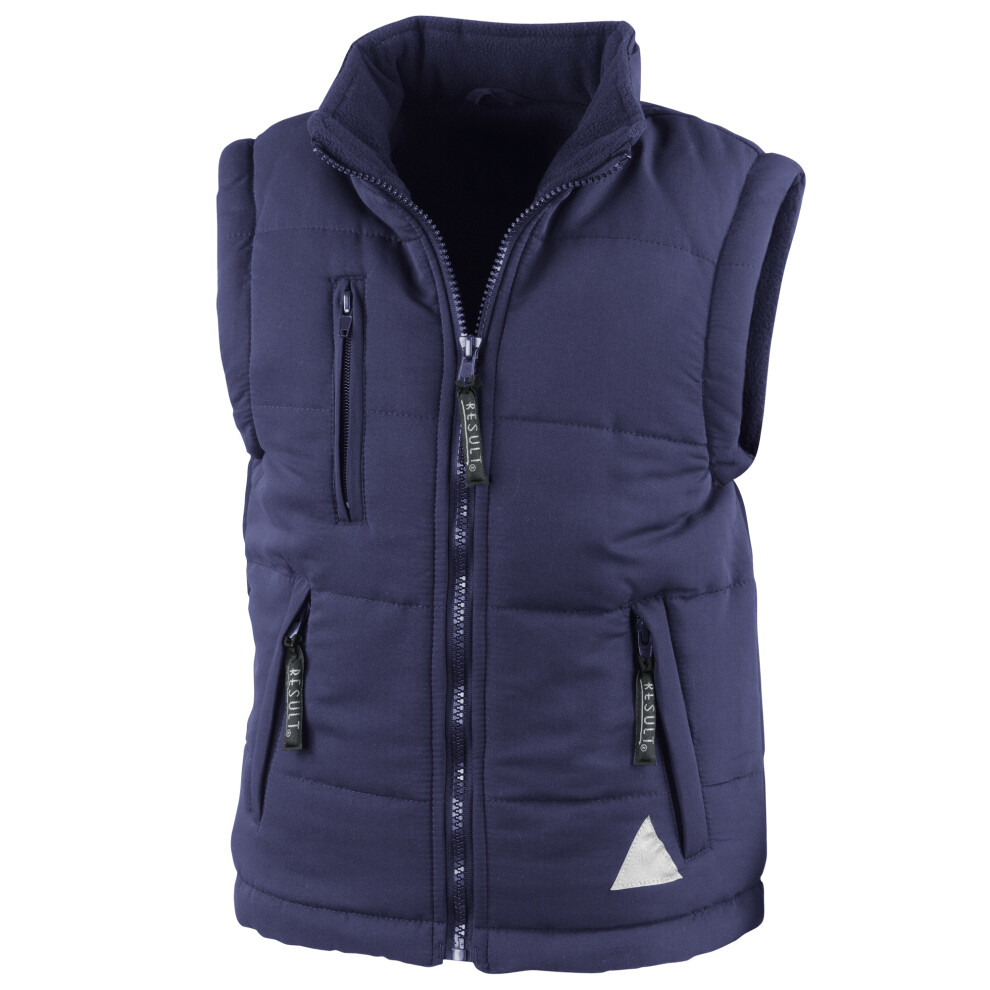 (XL, Navy) Result Childrens Unisex Ultra Padded Bodywarmer / Gilet (Water Repellent & Windproof)