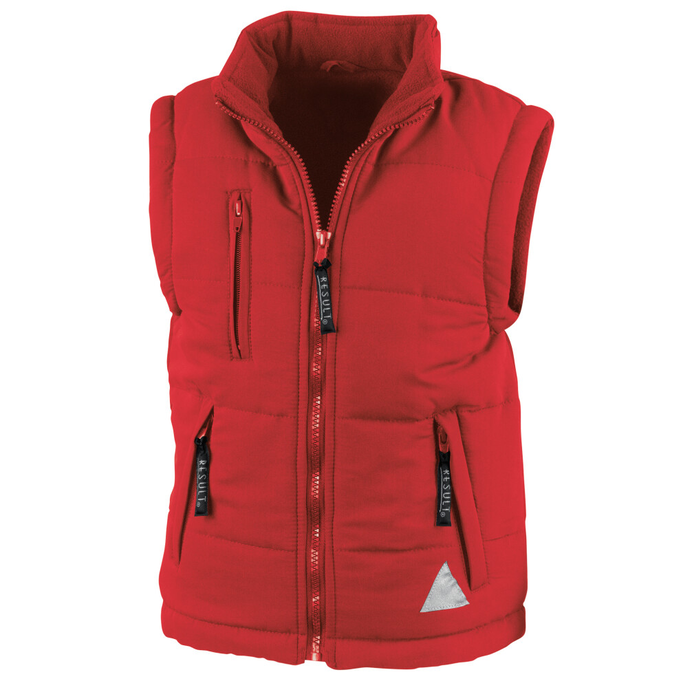 (XS, Red) Result Childrens Unisex Ultra Padded Bodywarmer / Gilet (Water Repellent & Windproof)