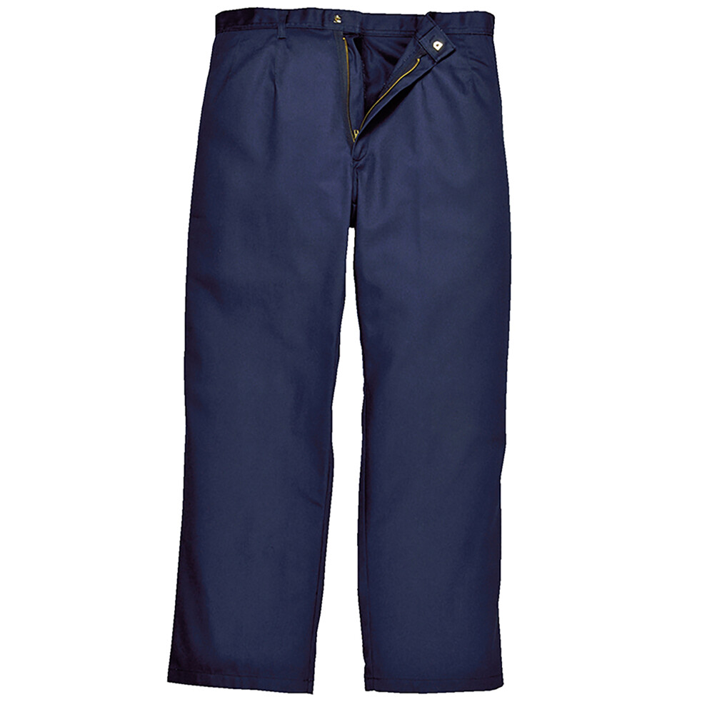 (Extra Small x Regular, Navy) Portwest Mens Bizweld Workwear Trousers / Pant