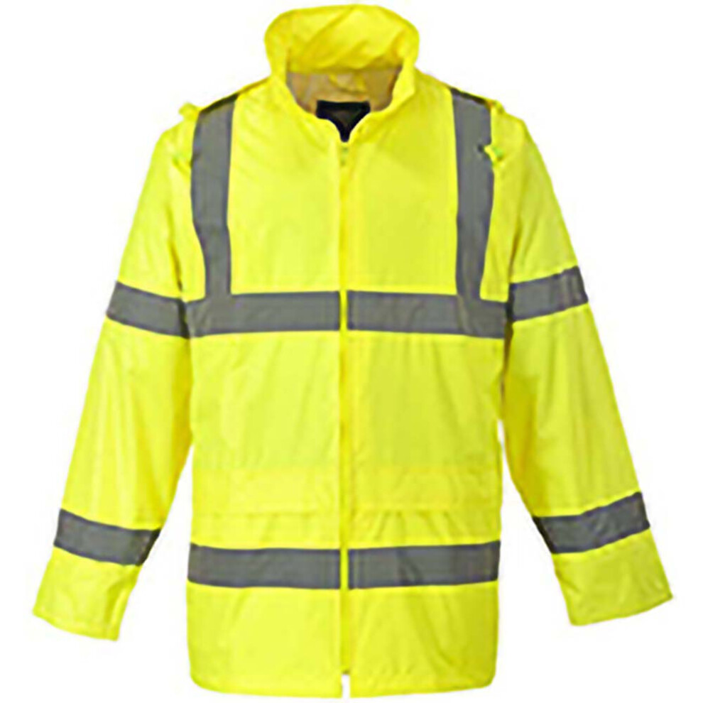 (S, Yellow) Portwest Hi-Vis Rain Jacket (H440) / Safetywear / Workwear