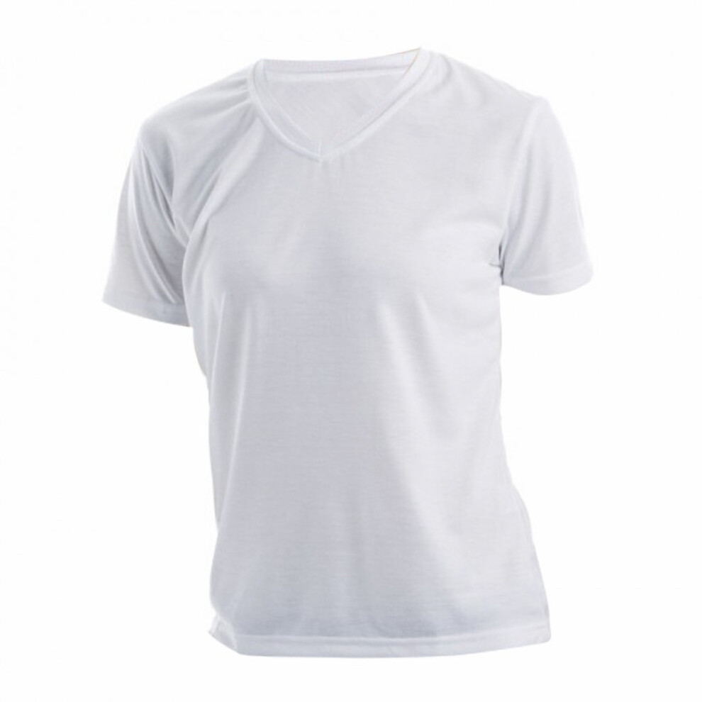 (8-10, White) Xpres Womens/Ladies Short Sleeve Subli Plus V-Neck T-Shirt-image-OPC-PF762S6-NEW
