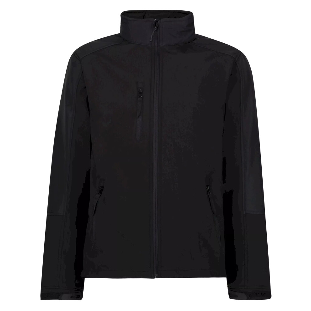 (M, Black/Black) Regatta Mens Hydroforce 3-layer Membrane Waterproof Breathable Softshell Jackets