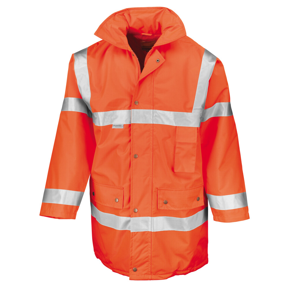 (L, Fluorescent Orange) Result Mens Safeguard High-Visibility Safety Jacket (EN471 Class 3)