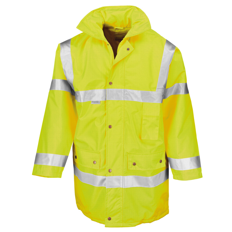 (L, Fluorescent Yellow) Result Mens Safeguard High-Visibility Safety Jacket (EN471 Class 3)