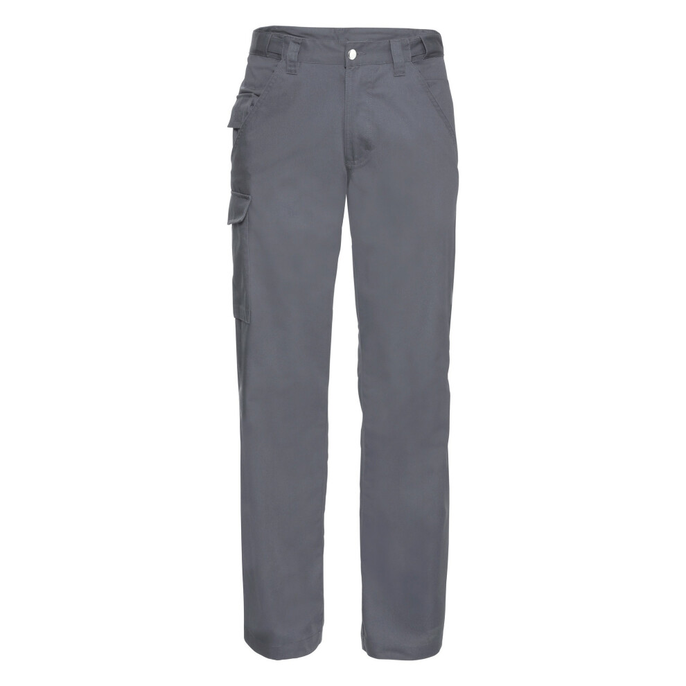 (46W x Regular, Convoy Grey) Russell Workwear Mens Polycotton Twill Trouser / Pants (Regular)