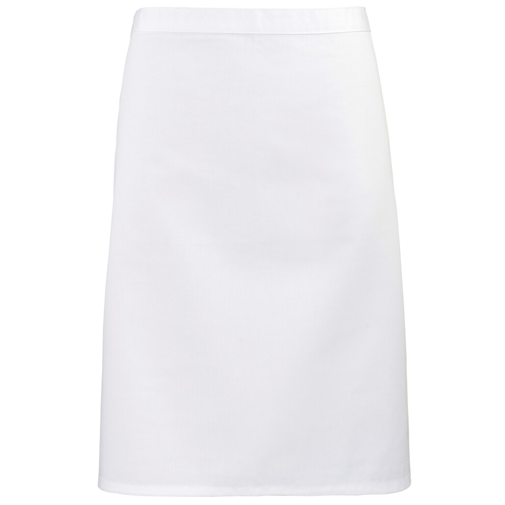 (One Size, White) Premier Ladies/Womens Mid-Length Apron