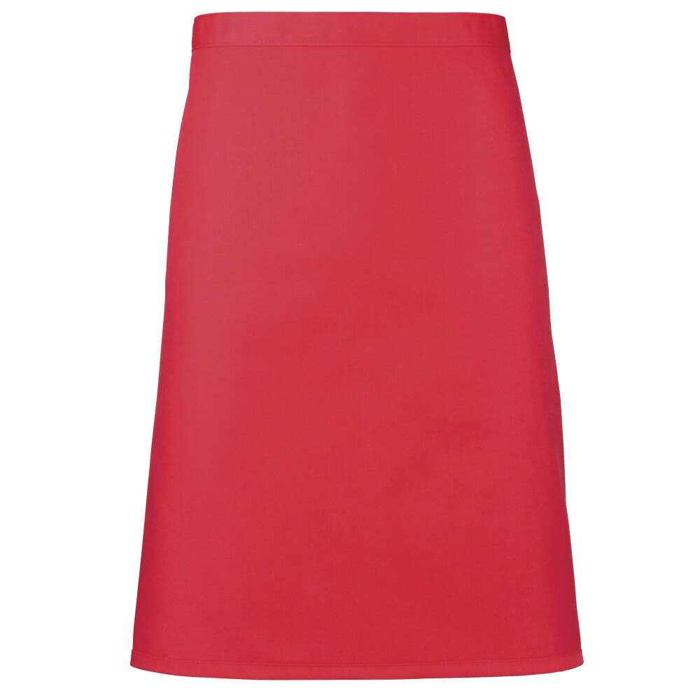 (One Size, Strawberry Red) Premier Ladies/Womens Mid-Length Apron