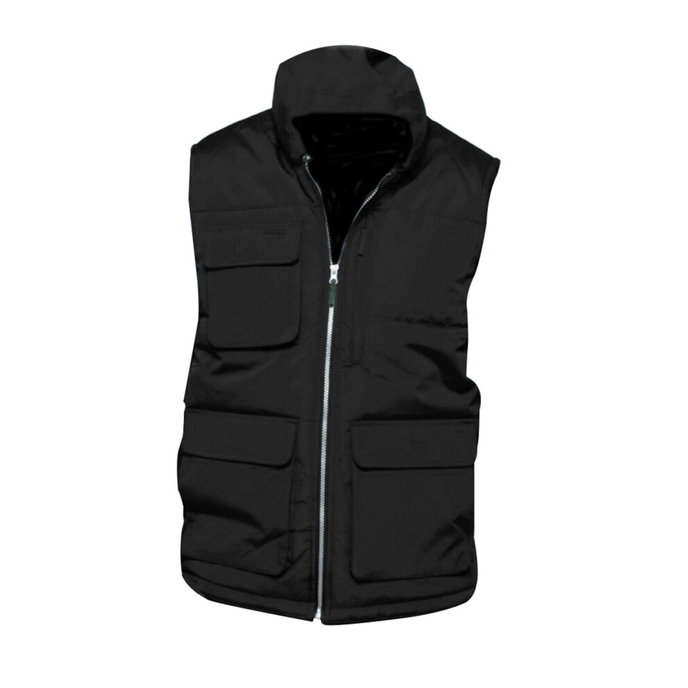 (4XL, Black) WK. Designed To Work Mens Quilted Full Zip Bodywarmer/Gilet