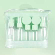 (Green) Makeup Travel 7pcs Dispenser Portable Toiletry Kit Pressed Spray Bottle Tools
