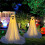2 Pcs Spooky Ghost Standing With Light Strings Halloween Decoration 6