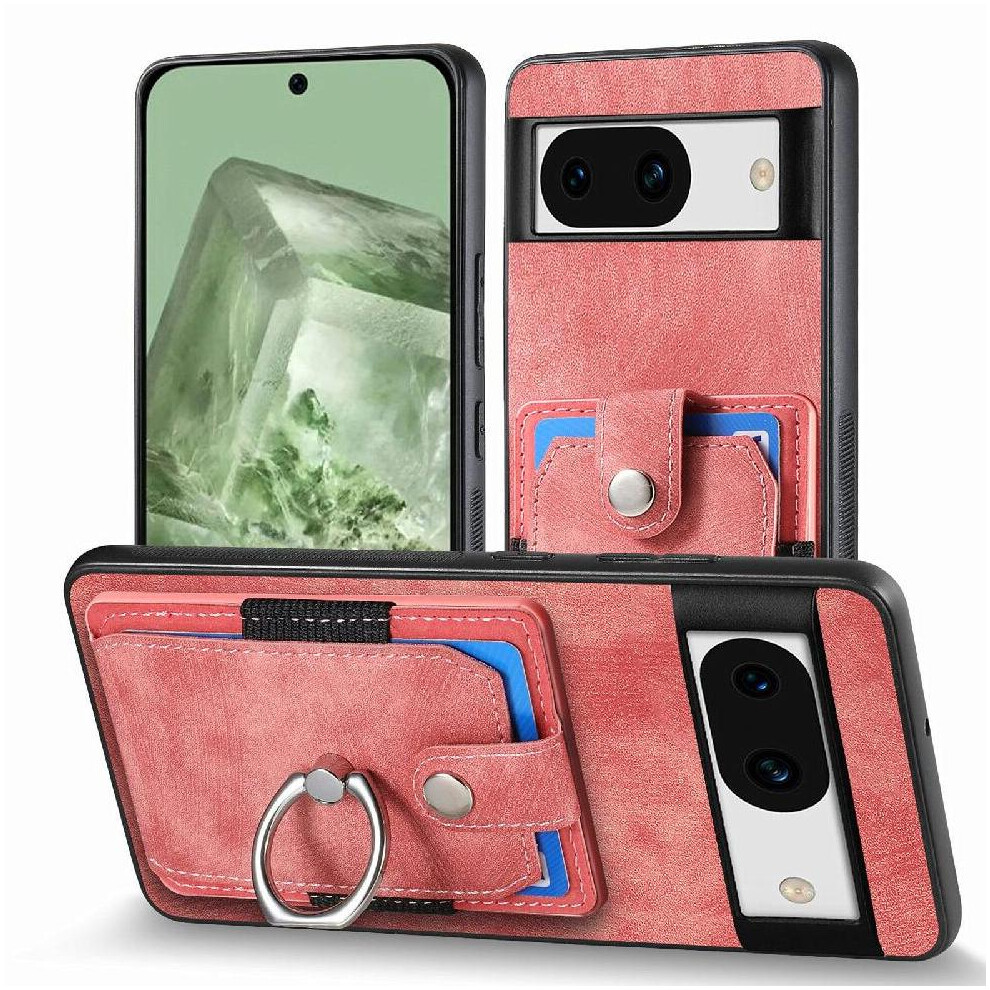 (Pink) Case For Google Pixel 8A Magnetic Car Mount Crad Slot Stand Ring Holder Pink 764762769321