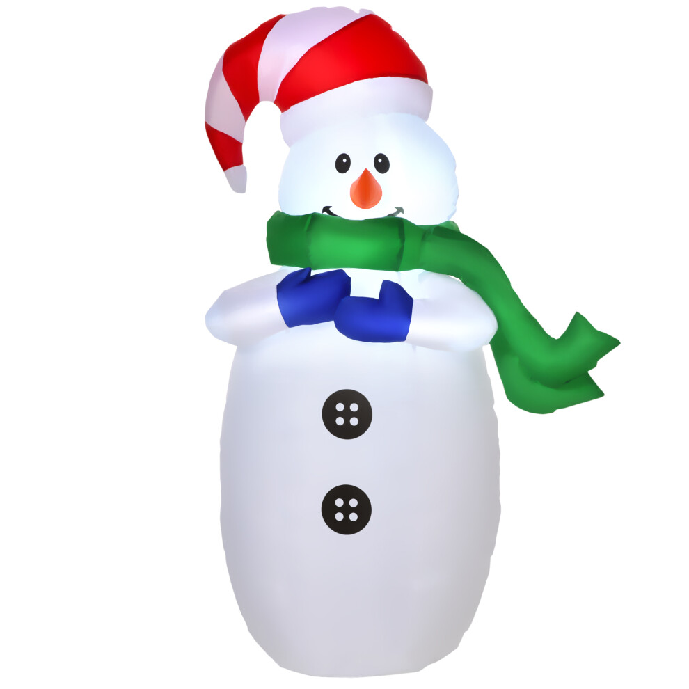 HOMCOM 4ft Inflatable Christmas Snowman Decoration LED Lights for Lawn Garden