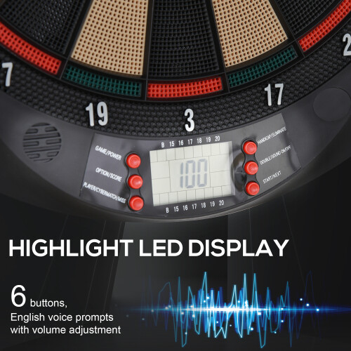 Homcom HOMCOM Electronic Dartboard 26 Games,185 Variations with 6 Darts Ready-to-Play 2