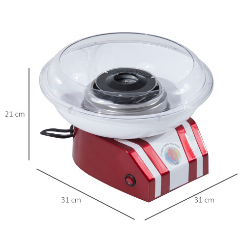 Homcom HOMCOM Cotton Candy Maker Machine Gadgetry Electric Making Candy Floss Red 1