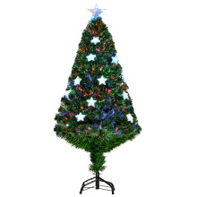HOMCOM 4FT Prelit Artificial Christmas Tree Fibre Optic LED Light Decoration