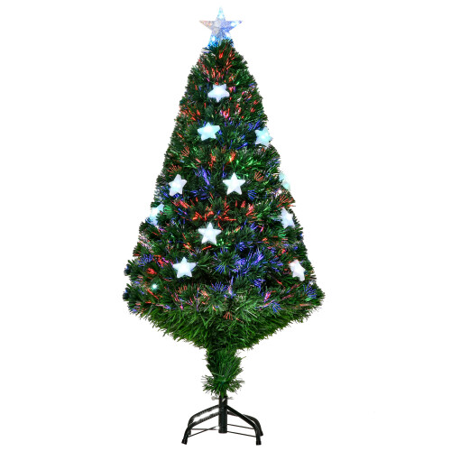 Homcom HOMCOM 4FT Prelit Artificial Christmas Tree Fibre Optic LED Light Decoration