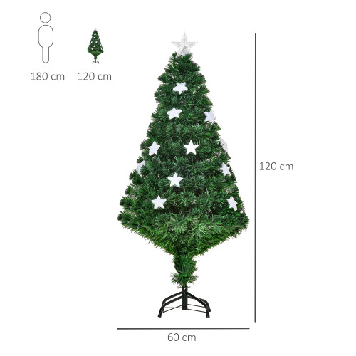Homcom HOMCOM 4FT Prelit Artificial Christmas Tree Fibre Optic LED Light Decoration 1
