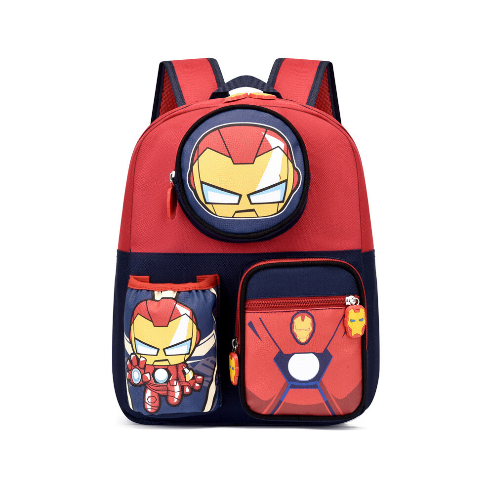 (Iron Man) Playful Lightweight And Cartoon Backpack For Kindergarten Boys And Girls