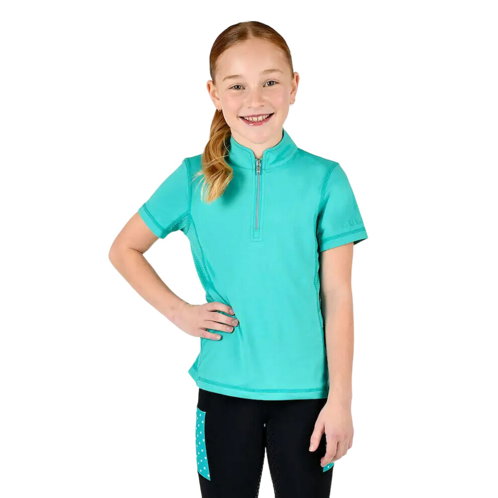 (14 Years, Sea Green) Dublin Childrens/Kids Kylee II Short-Sleeved Riding Top