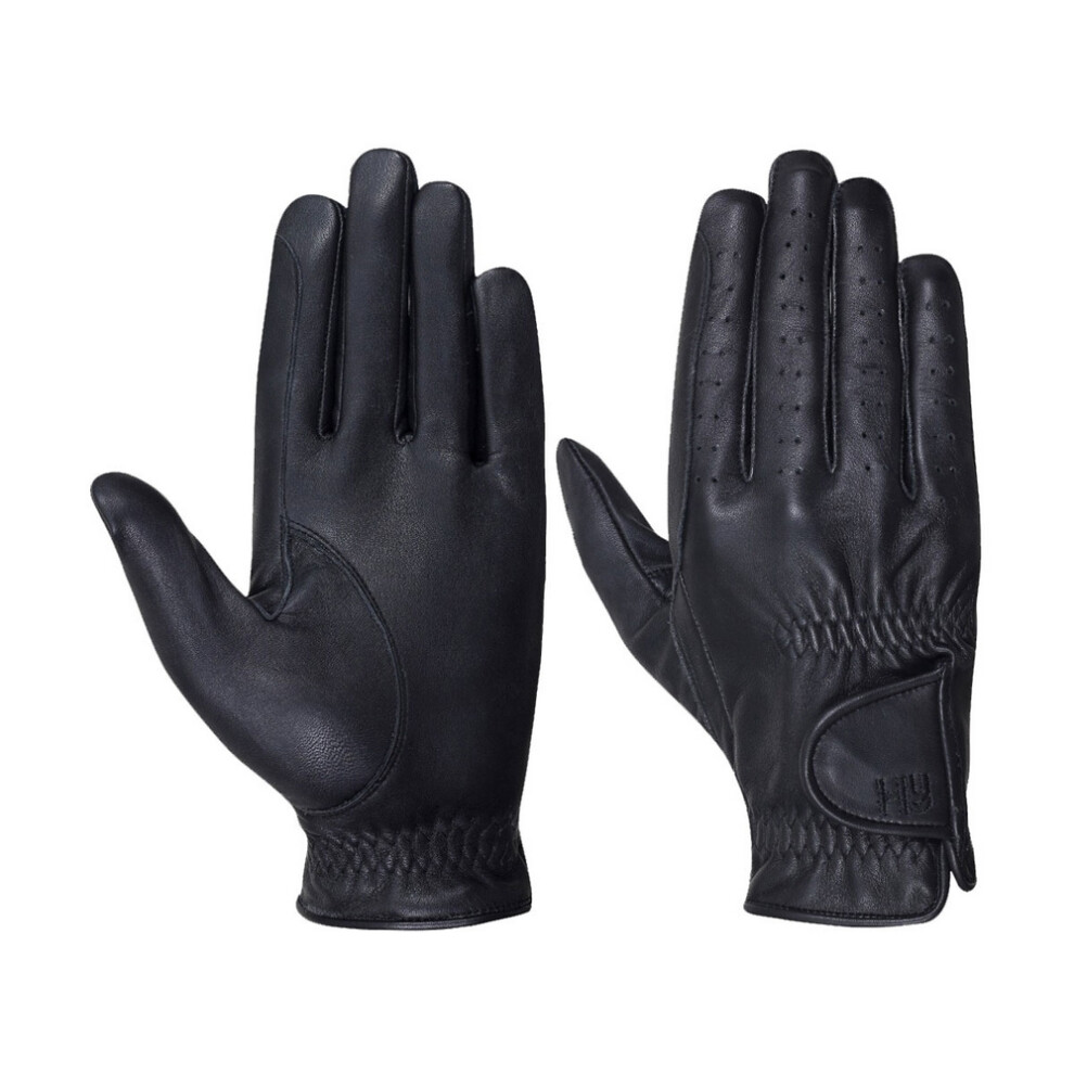 (XL, Black) Hy5 Adults Leather Riding Gloves-image-OPC-PF76Z8C-NEW