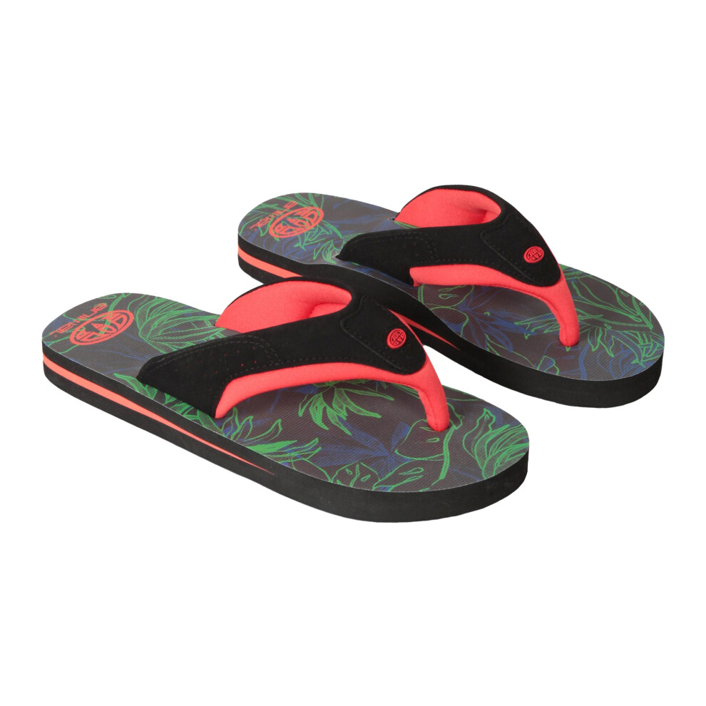 (12 UK Child, Green) Animal Childrens/Kids Jekyl Recycled Flip Flops