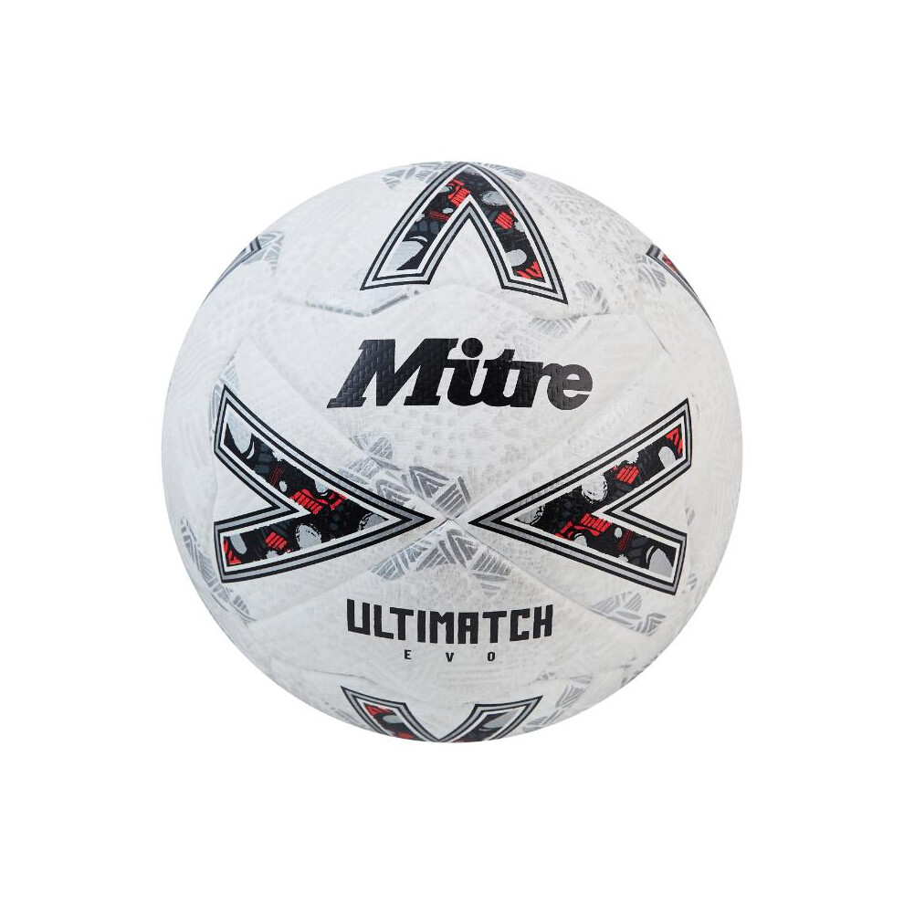 (3, White/Off White/Silver) Mitre Ultimatch Evo Football