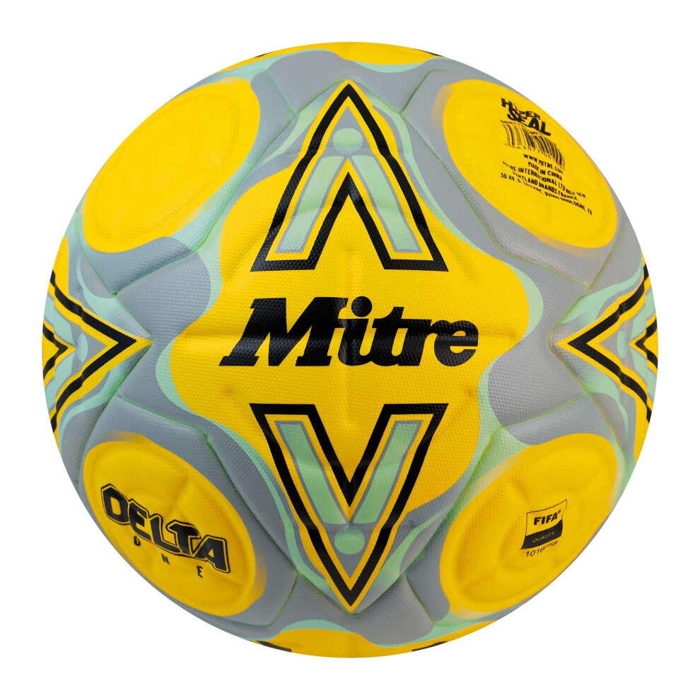 (5, Yellow/Black/Grey) Mitre Delta One Football