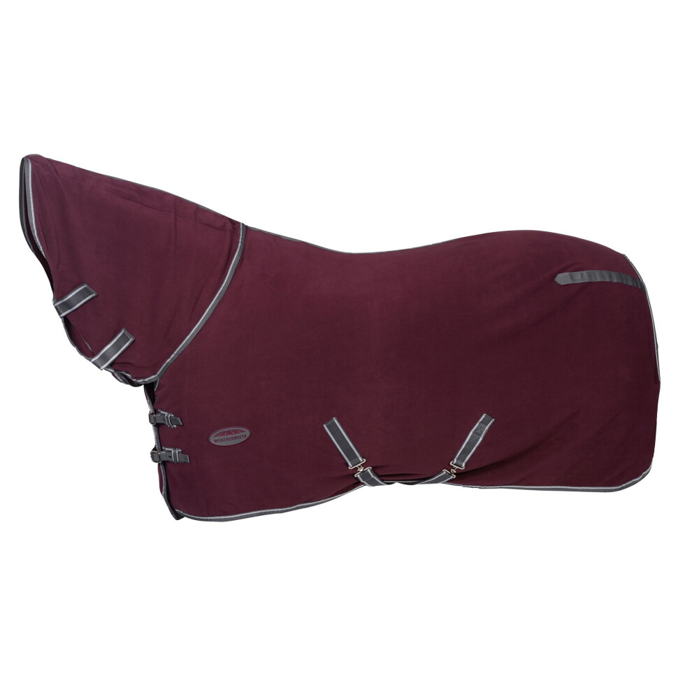 (6', Maroon/Grey/White) Weatherbeeta Cooler Combo Neck Fleece Horse Turnout Rug