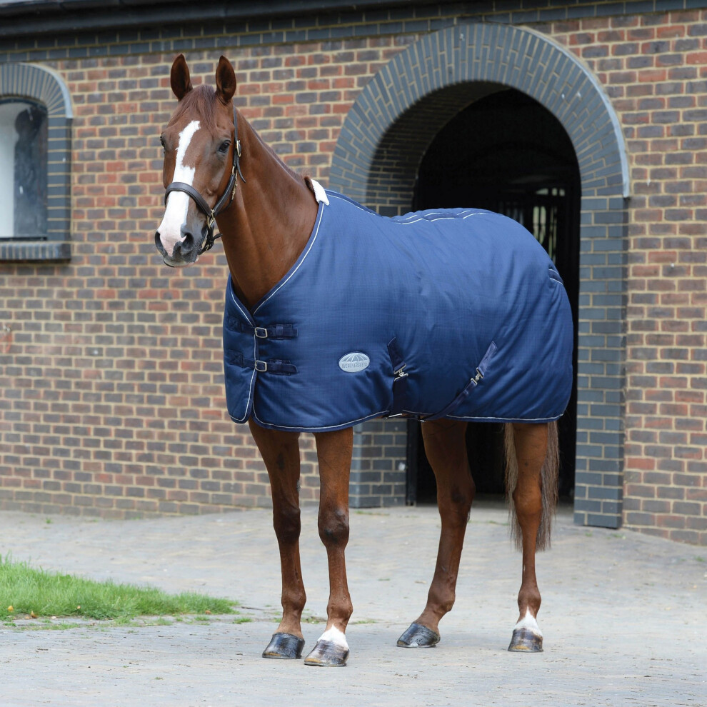 (4' 9", Navy/White) Weatherbeeta Comfitec Standard-Neck Medium 220g Horse Turnout Rug