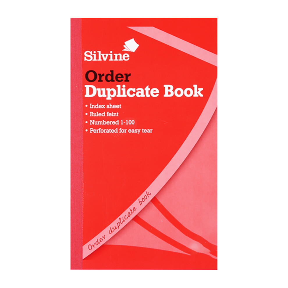 Silvine Duplicate 400 Page Feint Order Book-image-OPC-P7DRXCQ-NEW