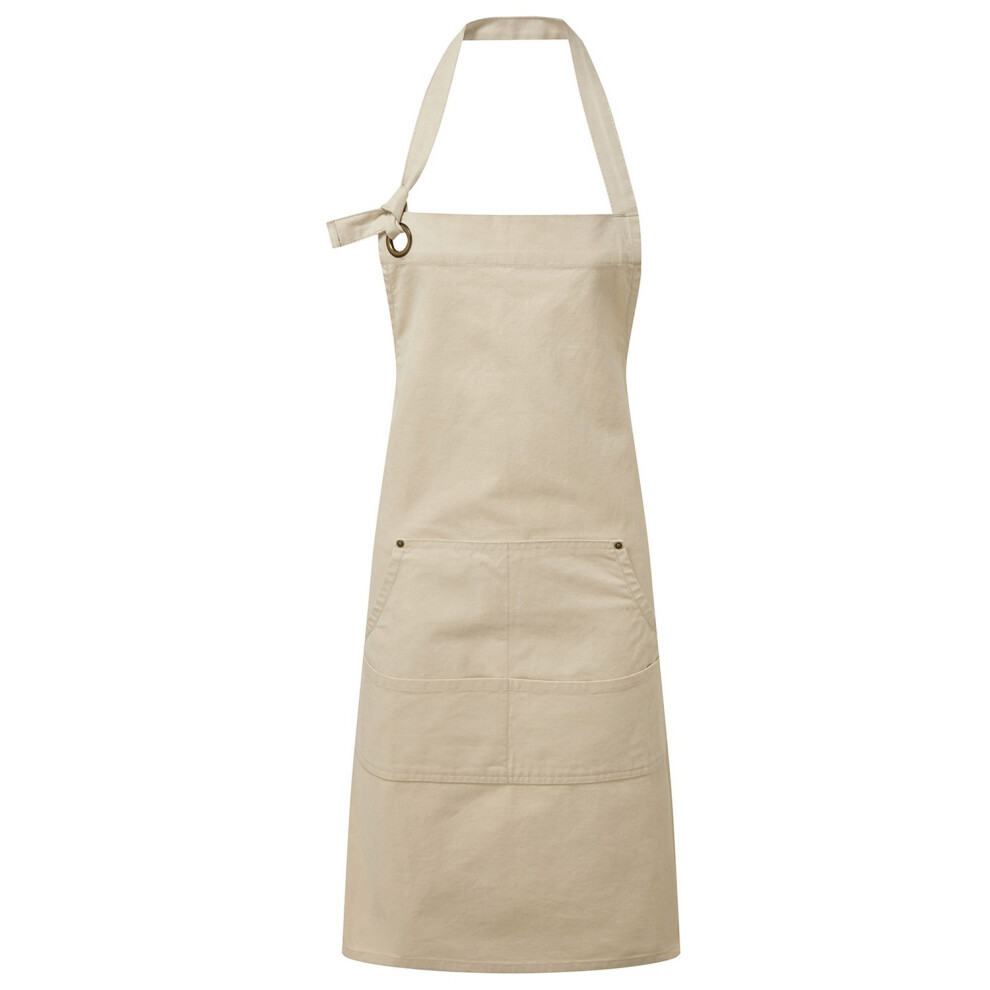 (One Size, Natural) Premier Unisex Adult Cotton Canvas Pocket Apron