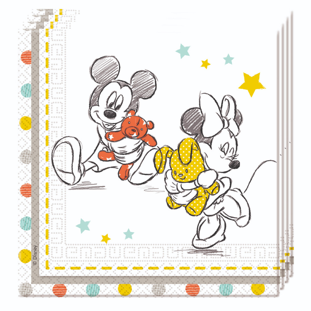 Mickey & Minnie Mouse Shower Napkins (Pack Of 20)